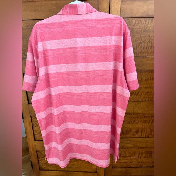 ⛳️🏌️🍓Like New Johnnie-O Wide Striped Strawberry (Heathered Pinks) Polo Men’s XL - Picture 9 of 17